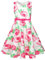 BONNY BILLY Vestito Bambina Elegante Cerimonia Festa Floreale Vintage Estivo Senza Maniche con Cintura 7-8 Anni Rosa