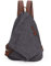 Retro Segeltuch Rucksack Canvas Vintage Rucksäcke Echtleder Daypack Reisetasche Schulterrucksack für Herren Damen (6882-Canvas-D.Grey)