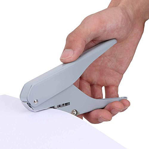 Handheld Puncher Papierschneider, Pilz Locher mit Lineal für Loose Leaf Seiten Notebook Büros Schulmaterial(Grau)