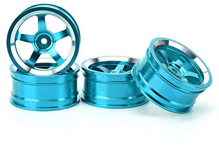 Tbest 4 Stück RC-Auto-Radnaben, 1/10 aus Aluminiumlegierung, Radnaben-Adapter, Felgenadapter, Set für 94123 Tour Drift Auto (blau)