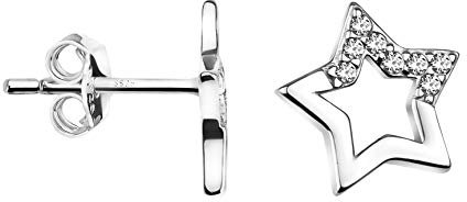 SOFIA MILANI - Orecchini da Donna in Argento 925 - con Pietra Zircone - Orecchini a Perno a Stella - 20733