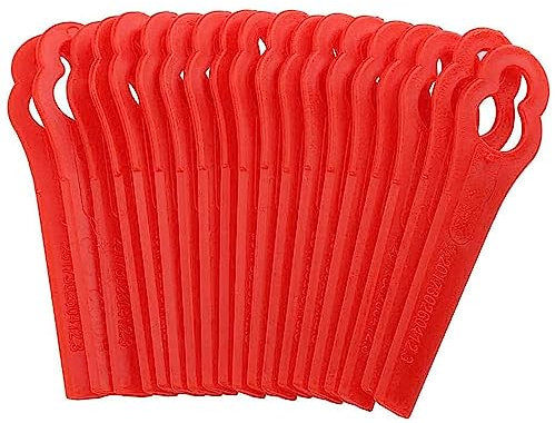 100 Stück Rasentrimmer-Klingen, ZoneYan Schneidplättchen, Kunststoff Ersatzmesser, Rasenmäherklinge Ersetzen, 100 Kunststoffmesser für Akku-Rasentrimmer, Frt18A Frt18A1 Kunst 46155 Frt20A1 Zubehör(A)