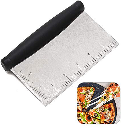 hzexun Bench Scraper Dough Pastry Griddle Scraper Chopper Bread Pizza Dough Cutter Kitchen Utensil Stainless Steel