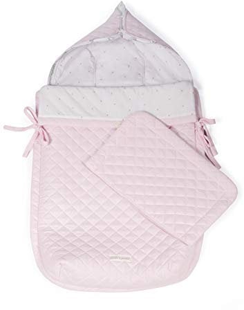 Pasito a Pasito Sac à Coucou Maria, Sac de Couchage Universel pour Groupe 0, Couverture 3 en 1, idéal pour Couvrir Le Panier, Porte-bébé et Chaise de Promenade, avec Oreiller, Rose bébé