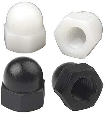 Nylon-Überwurfmutter, kugelförmige Kunststoff-Überwurfmutter mit rundem Kopf, nationale Norm M3M4M5M6M8-Weiß * M5 * 10