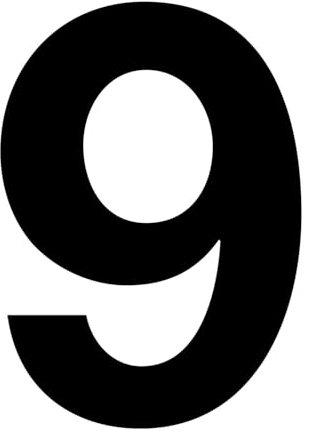 Zahlen-Aufkleber Nr. 9 in schwarz I Höhe 10 cm I selbstklebende Haus-Nummer, Ziffer zum Aufkleben für Außen, Briefkasten, Tür I wetterfest I kfz6739