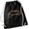 Miss Lovely JGA Turnbeutel Rucksack TEAM BRAUT Stofftasche mit Herz für Junggesellenabschied Bride Crew Farben schwarz & rosé-gold Baumwolle Maße 37 x 46cm