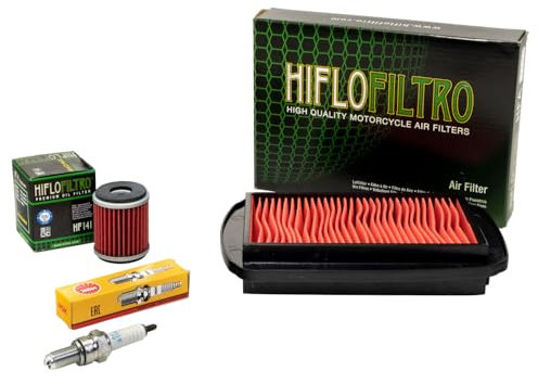 Wartungspaket Luftfilter + Ölfilter + Zündkerze für Yamaha WR 125 R WR 125 X WR125 DE071 DE072 Baujahr 2009-2017