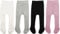 Durio Collant per bambini, in cotone, per bambini, set di collant per bambini, calze calde, 4 paia, bianco, nero, grigio chiaro, viola, 1-2 anni