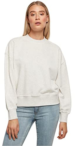 Urban Classics Damen Sweatshirt Ladies Oversized Rainbow Crewneck, Farbe lightgrey, Größe S
