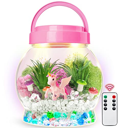 SLDALES Beleuchtetes Einhorn Geschenke für Mädchen,Machen Sie Ihr Eigenes Nachtlicht mit Zeitgesteuerter Fernbedienung,Einhorn Spielzeug für 3 4 5 6 7 8+ Jahre alte Mädchen Kinder