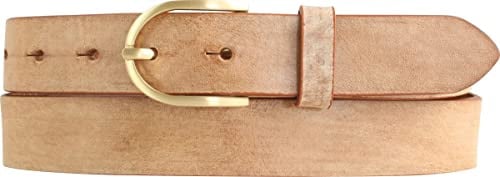 BELTINGER Damen-Gürtel aus weichem Vollrindleder Vintage-Look 3 cm | Leder-Gürtel für Damen 30mm | Schmaler Gürtel Used-Look mit goldener Gürtelschnalle
