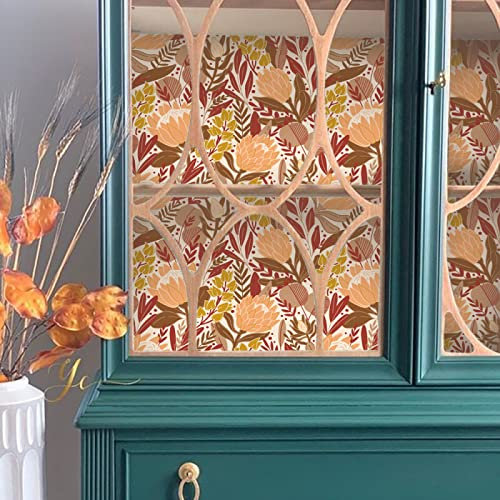 Tapete Orange Braun Rot Vliestapete Klebefolie Möbel Leicht Abzuziehen Selbstklebende Tapete Schlafzimmer Küchenrückwand Tapete Selbstklebend for Living Room 40x250cm