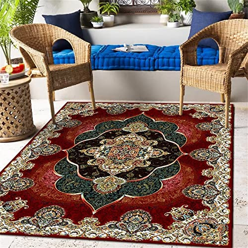 DJHWWD auslegeware Terassen Teppich Rechteckiger roter Teppich Schlafzimmerteppich Wohnzimmerteppich Anti-Rutsch-Anti-Fall spielteppich mädchen 60X90CM