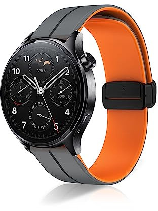 KeeFos Cinturino 22MM per Xiaomi Redmi Watch 5 Active/Lite, Watch S3/2 Pro, Huawei Watch GT 5/Pro/4 46mm - Sportivo in Silicone - Cenere
