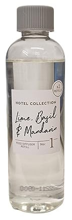 Hotel Collection Reed Diffuser Refill No.1 - Lime, Basil & Mandarin Scent - 200ml - Refresh and Revitalize Your Space (Bottle Label may Vary)