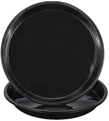 PATIKIL 3 Paquet Plastique Plante Soucoupe, 15 Pouce Plante Plateau pour Pots Rond Plante Plat Plante Gouttes Plateaux Eau Plateau pour Intérieur Extérieur Jardin, Noir