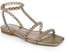 Badgley Mischka Damen Cami Flache Sandale, Bronze, 39 EU