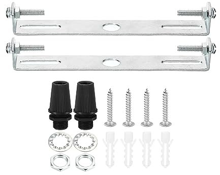 PATIKIL 115mm Support de Fixation Plafonnier, 2 Ensemble Lumière Luminaire Montage Support Plaque Acier Barre Transversale pour suspensions Mur Lumière, avec Vis Rondelle Écrou