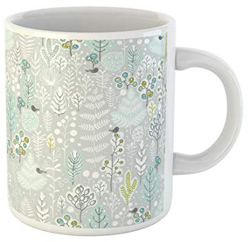 Kaffeetassen Bäume, Äste, Bäume, Tannenzapfen, Sträucher, Beeren Und Vögel Fun Becher Lustig Tasse 330Ml Für Geschenk,Kaffee,Frauen
