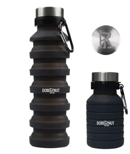 Dobernut Collapsible Water Bottle - Leakproof Dog Drinking Bottle for Walking/Running - Essential Backpacking, Hiking, Camping Gear - Portable Pet Travel Bottle for Active Doggies