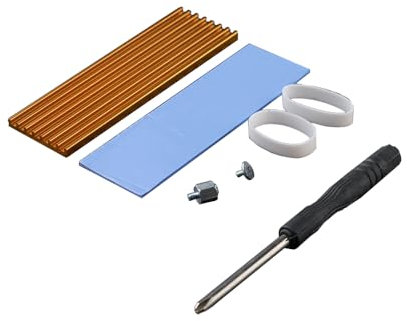 M.2 2280 SSD kühler Aluminium M.2 Kühlkörper kühler mit Silikon Wärmeleitpad für PC/PS5 (Orange)