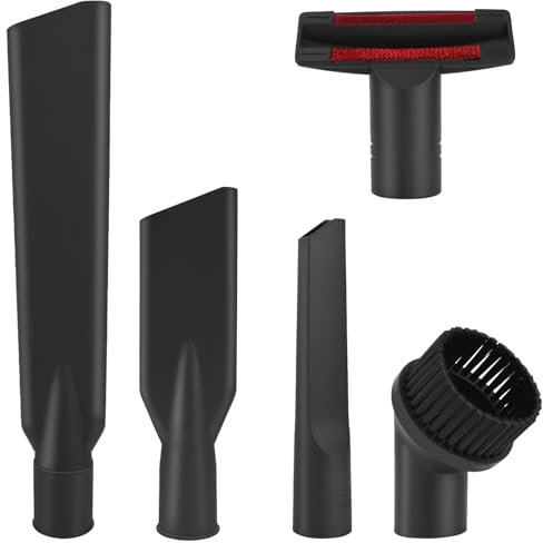 Wiseten Juego de 5 Boquillas para Aspiradora Universales 35 mm, 5 Unidades Boquilla para Tapicería Boquilla para Colchón Cepillo de Aspiración, Boquilla de Cepillo, Negro