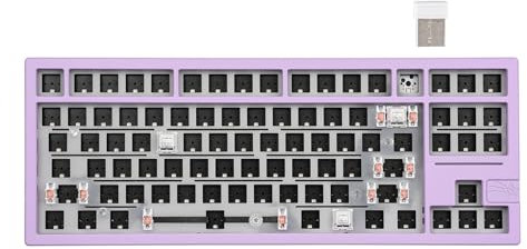 EPOMAKER x Feker Galaxy80 Gaming Mechanische Tastatur KIT Gasket, aus Aluminiumlegierung Barebone Kit, mit Hot-Swap-fühig, NKRO, fur Win/Mac/Gamer (Purple, Wireless KIT)