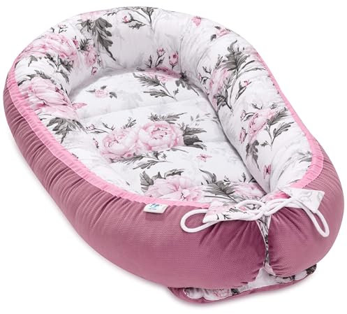 Pepi Babynest Kokon aus Samt - Nestchen Baby - Baby Nest - Babybett Zubehör - Bilateral Bettnestchen - Babynestchen Neugeborene - Kuschelnest Baby, mit Velvet