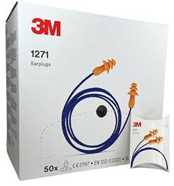 3M 1271 Gehörschutzstöpsel, wiederverwendbar mit Kordel, 50 Stück