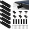 Sorlpv Solarmodul Halterung für 2X Module, PV Halterung Montageset - 12CM Schwarze Schiene + Verstellbare Klemme für 30-35MM Dicke Module, Alu Solarpanel Halterung Flachdach Trapezblech Blechdach