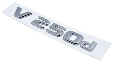 NIBOTT 3D Buchstaben V250d V300d Night Edition ABS Emblem Passend Fit for Mercedes Benz V Klasse W447 Auto Abzeichen Stamm Typenschild Logo Aufkleber (Color : Silver V250d)