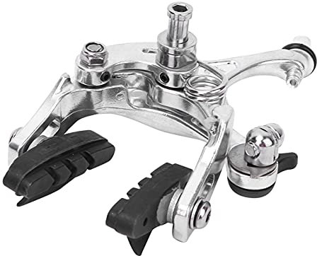NIZUUONE Accesorio de Freno de Pinza C de Bicicleta de Metal Universal Resorte de Alto Rebote para Piñón Fijo de Bicicleta de Carretera (Plata - Clip Trasero)