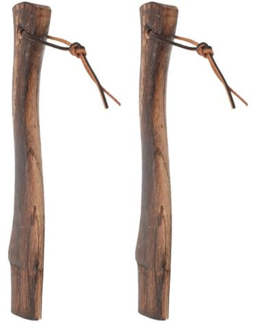 Yardwe 2 Pcs Ax Handle Hatchet Ax Wood Replacement Handle with Hanging Loop for Camp Ax 33cm