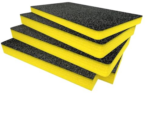 Shadow Foam Einsatz Pack für Peli 1510 – Cut and Peel Schaumstoffeinsätze für Peli Cases | Kamera-Aufbewahrung, Fotografie-Organisation, Gelb/50 mm