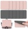 Myir JUN Untersetzer Gläser 12er Viereckige Glas Untersetzer Set 10cm Doppelseitige Untersetzer Teller Wasserfeste rutschfeste Untersetzer mit Untersetzerhaltern(Grau Rosa)