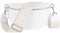 MIRROSI® Bauchtasche Damen, Echtleder, Made in Italy, Umhängetasche, Brusttasche, Crossbody Bag (1 Tasche & 2 Gurte) (Weiß (Kette), Große Tasche (28x18x9cm))