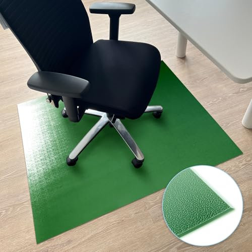 Floordirekt Bodenschutzmatte 100 x 150 cm, Grün - mit abgeschrägter Kante - Bürostuhl Unterlage aus PVC, Bodenschutz, Unterlegmatte, Schutzmatte für Laminat, Parkett, Hartböden (Kleopatra)