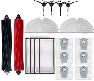 YIKRAOS Bolsa For Polvo For Mopa, Accesorios con Filtro HEPA, Piezas De Repuesto For El Cepillo Principal del Robot Aspirador Roborock Q8 MAX Q8 MAX+ Q5 Pro Q5 Pro+(20pcs)
