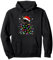 Schwarzer Pommernhund mit Lichterkette und Weihnachtsmütze Pullover Hoodie
