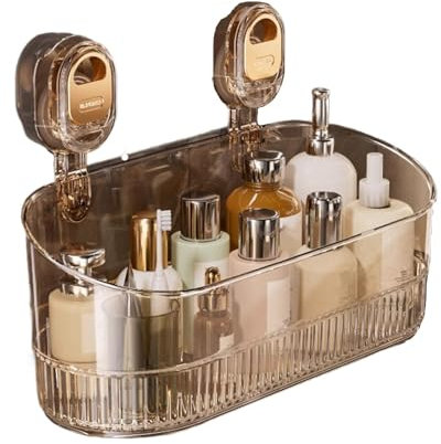 Étagères de douche à succion, étagère à succion de salle de bain - Étagère murale d'angle sans perçage - Boîte de rangement à aspiration de fond puissante, pour cuisine, salle de bain, douche intérieu