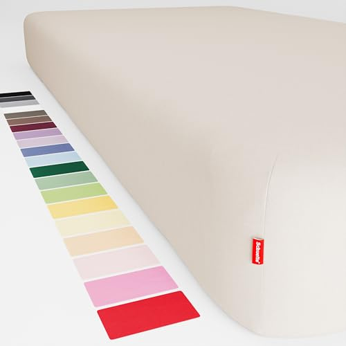 Schuette® Topper Spannbettlaken • 80x160 cm • Wow! Kollektion: Vanilla & Co. (Beige) • 100% Superfluff Baumwolle, Blickdicht, Faltenfrei • mit Rundumgummi • Matratzenhöhe bis 15 cm