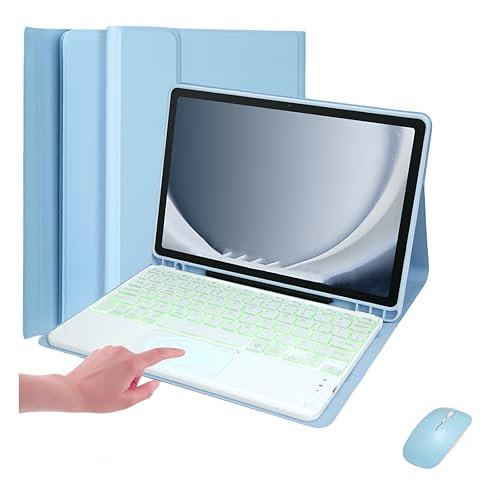 Étui Clavier pour iPad Pro 10,5 Pouces 2017 (Modèles A1701/A1709) - Clavier Bluetooth Détachable avec Rétroéclairage 7 Couleurs, Pavé Tactile Souris, Porte-Style S Pen, Coque Ultra-Fine