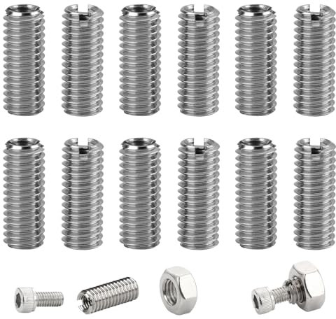 Lot de 12 douilles filetées M6 vers M4, écrou à visser M6, adaptateurs filetés, kit de réparation, douilles filetées en métal M6 pour automobiles, turbines à vapeur, réparation de filetage et