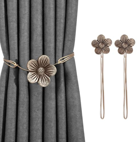 Woobroo Magnetic Curtain Tieback,2Pcs Curtain Tie Backs-Curtain Drapery Holdbacks,Curtain retainers That Hold Curtains or Hanging Items in Place, for Thin or Thick Home and Office Curtains