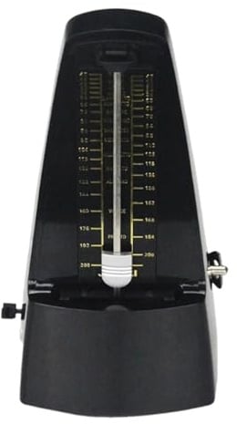 MotiveTech Mechanisches Metronom mit Praktischem Universal Metronom für Klavier, Guzheng, Cello, Saxophon, Schlagzeug Und Gitarre, Schwarz