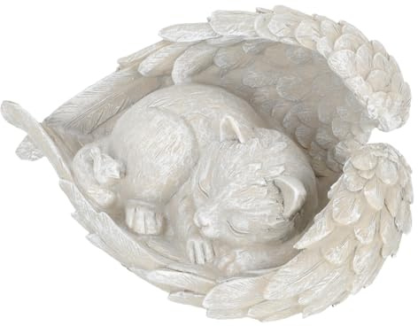 TOYANDONA Pierre Tombale pour Animaux de Compagnie en Résine Solide, Ornement Ange Chat, Taille Pratique, Décoration Intérieure et Extérieure, Monument Commémoratif pour Chat, Usage Jardin et Maison
