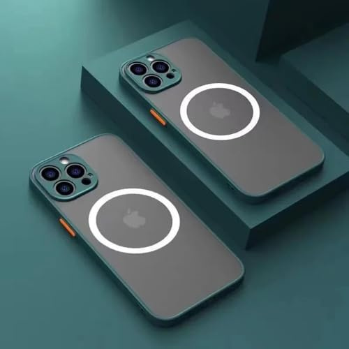 HJZSZX For iPhone XS X Luxury Matte Magnetic Wireless Charge Case Armor Cover(For iPhone XS X/Green)