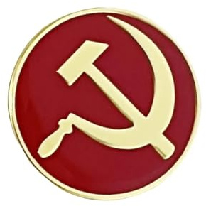 Spilla da bavero con falce e martello sovietico, smalto rosso e oro, 20 mm rotonda, collezione di spille in metallo, confezione da 10