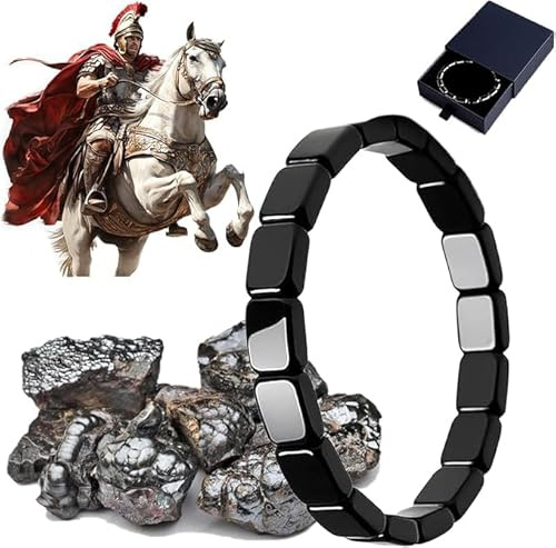 VIVIZEN HERMIOS Häma-Armband für Herren, Naturstein, römisches und Wikinger-Design, verstellbare Größe (S-XL passt für Handgelenke von 16,5–20,3 cm),（S-XL）, Häma, Kein Edelstein